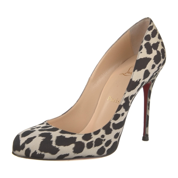 LOUBOUTIN FIFI 100 LEOPARD PRINT Sz 38 PUMPS/HEELS - Worn Once - Picture 1 of 7